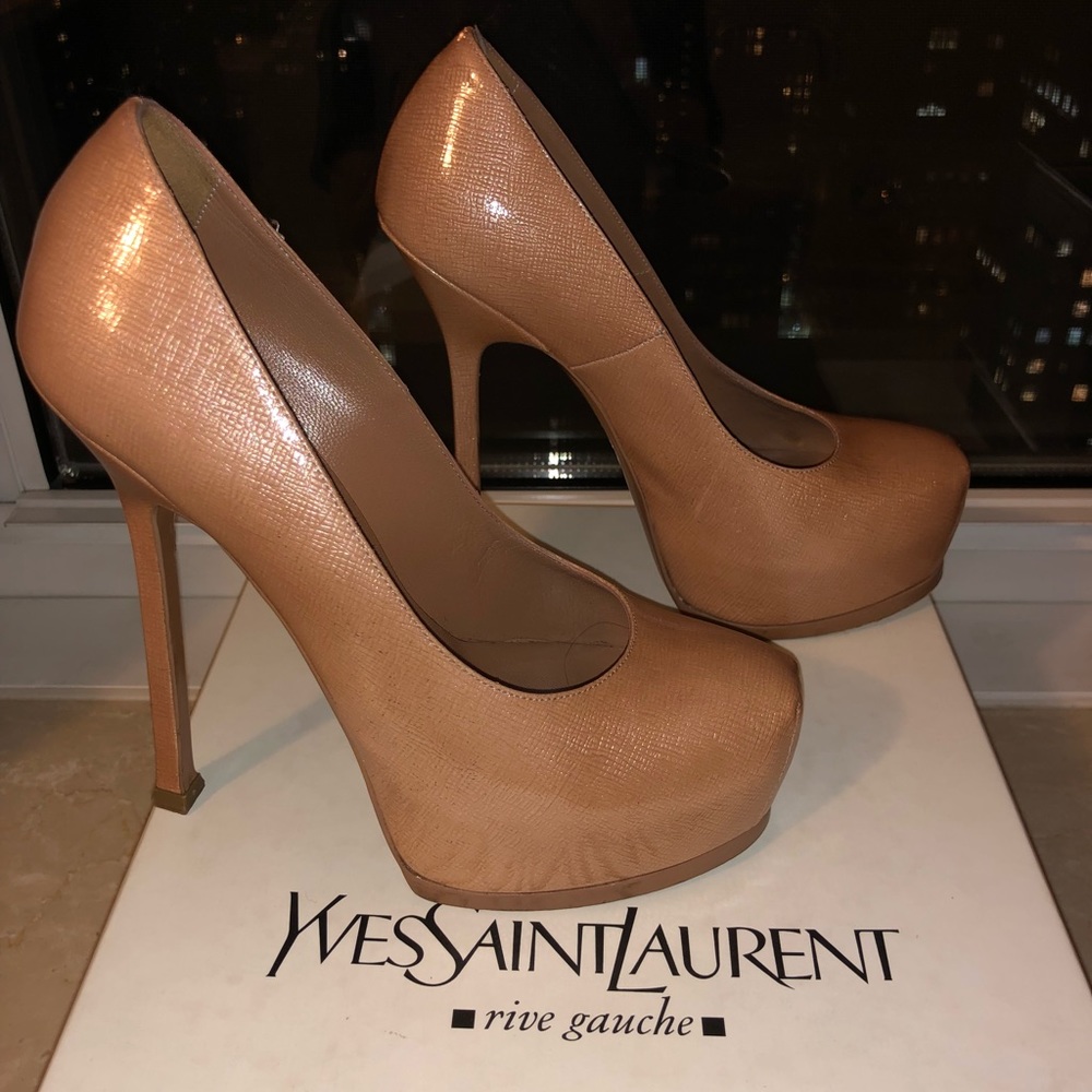 YSL Tribtoo patent platform 37.5 light blush HH